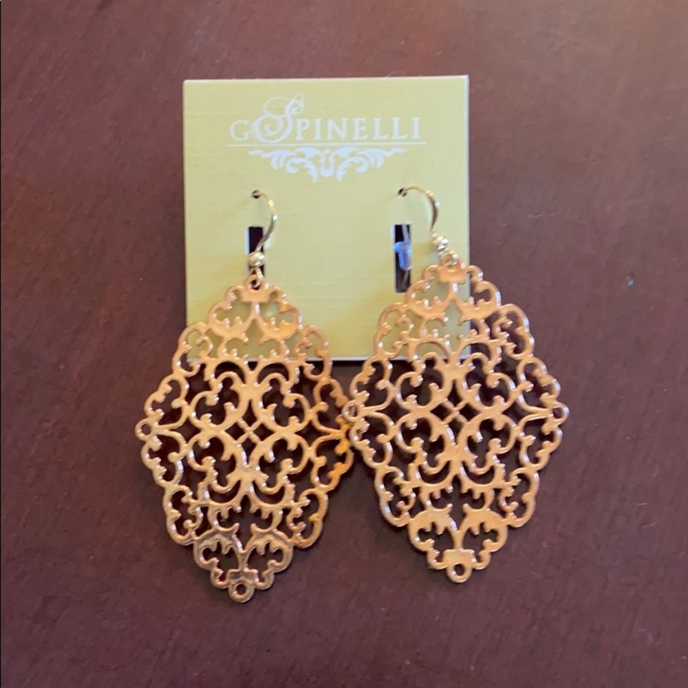 G Spinelli gold dangly earrings